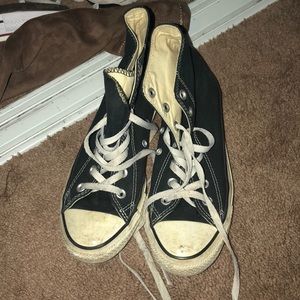 Black converse high tops (worn)